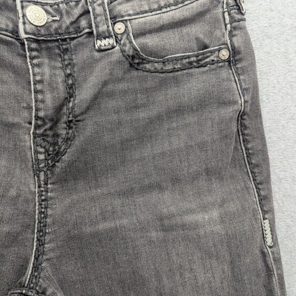 True Religion Jeans Womens 32 Gray Jennie Curvy Mid Rise Super Skinny Super T - Picture 3 of 16